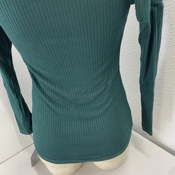 NEW MICHAEL LAUREN Womens Mapels Long Sleeve One Shoulder Top Size M Evergreen - Picture 5 of 11